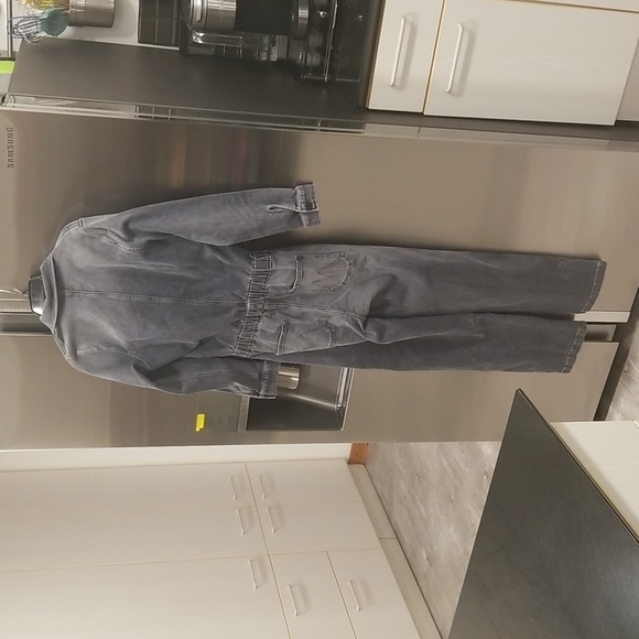 💕MOTHER💕 Half Spring Take-Off Ankle Jumpsuit Stitching in The Dark Gray Small - Picture 13 of 17